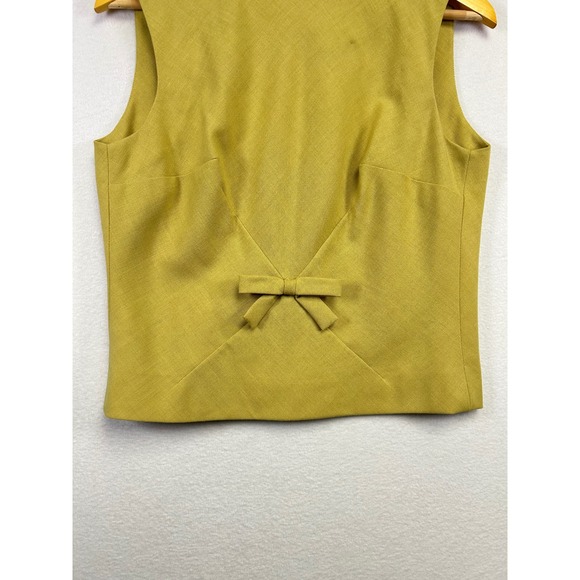 Vintage BEST & CO Fifth Avenue New York Womens  Top Size 14 Olive Bow Detail - Picture 3 of 11